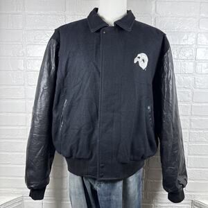 Vintage Phantom Of the Opera Embroidered Leather Varsity Men's US XL